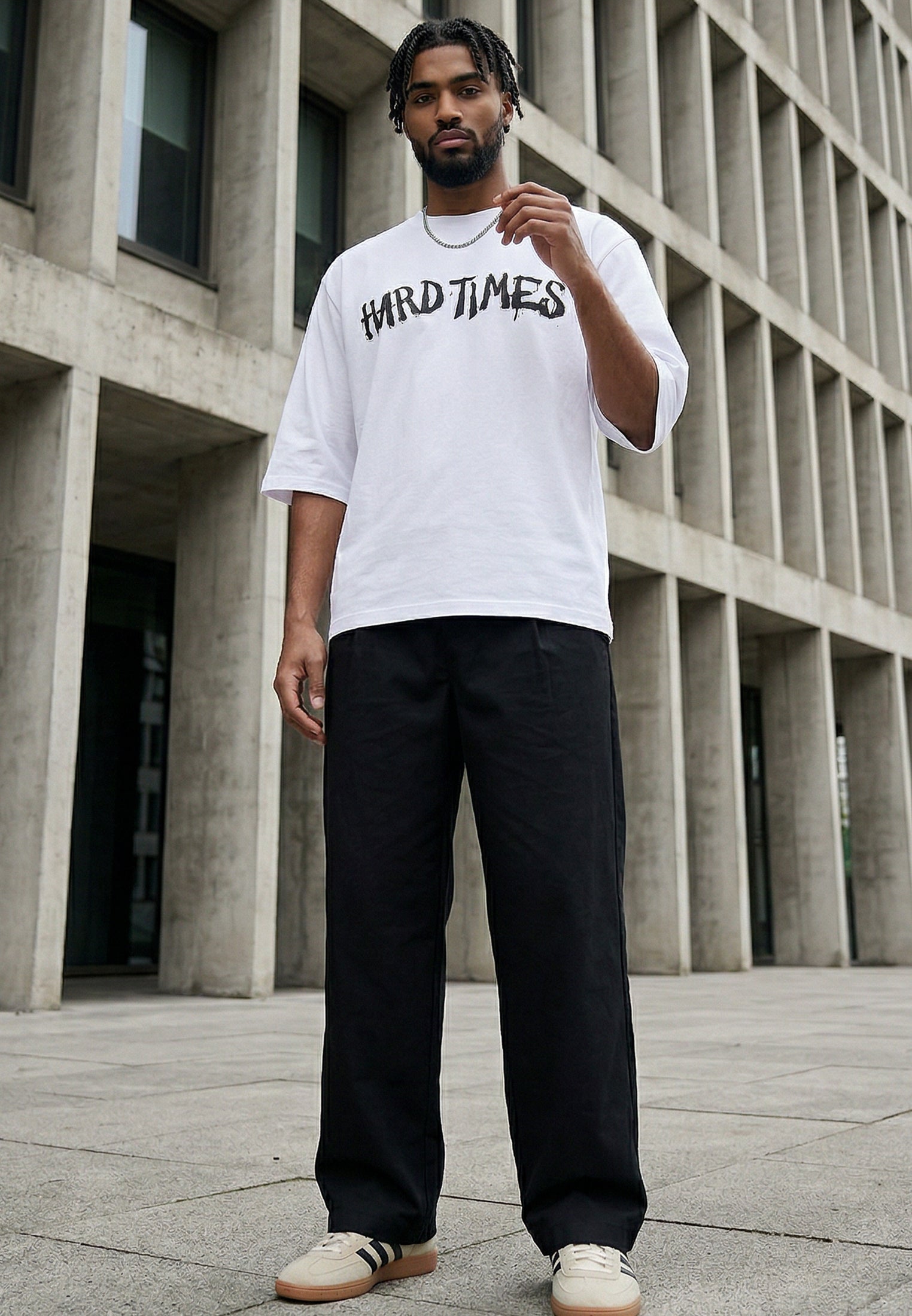 HARD TIMES T-SHIRT WHITE