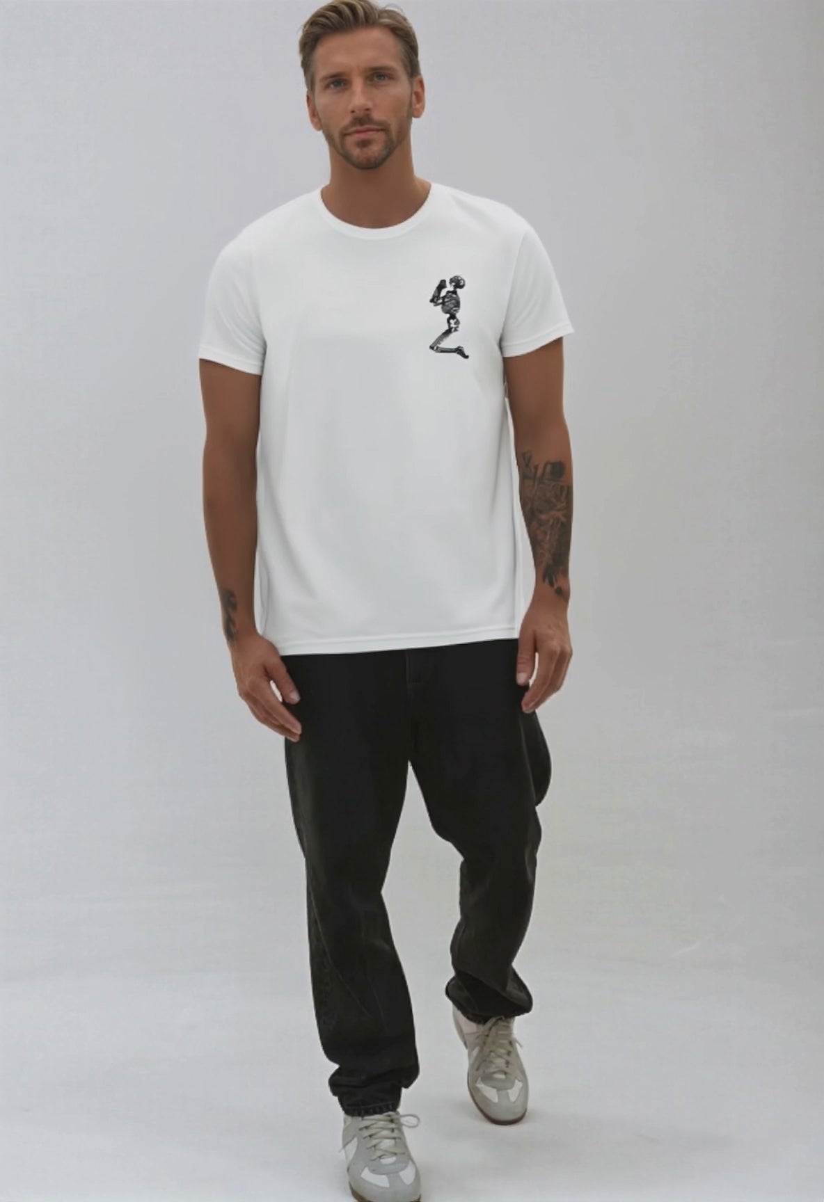 RELIGION Essential Big Skeleton Off White T-Shirt RELIGION Essential Big Skeleton Off White T-Shirt