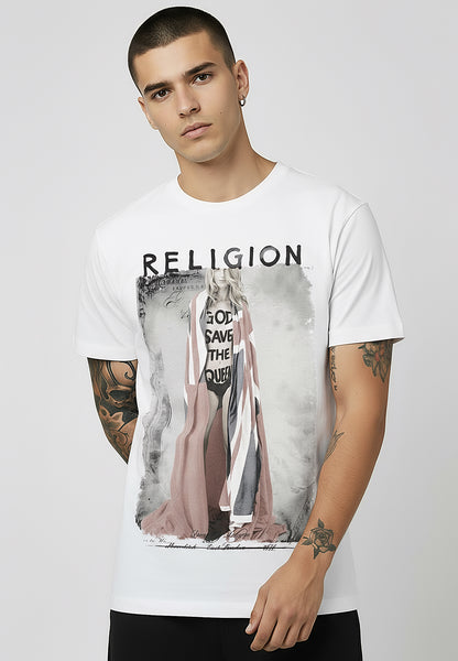RELIGION God Save The Queen White T-Shirt