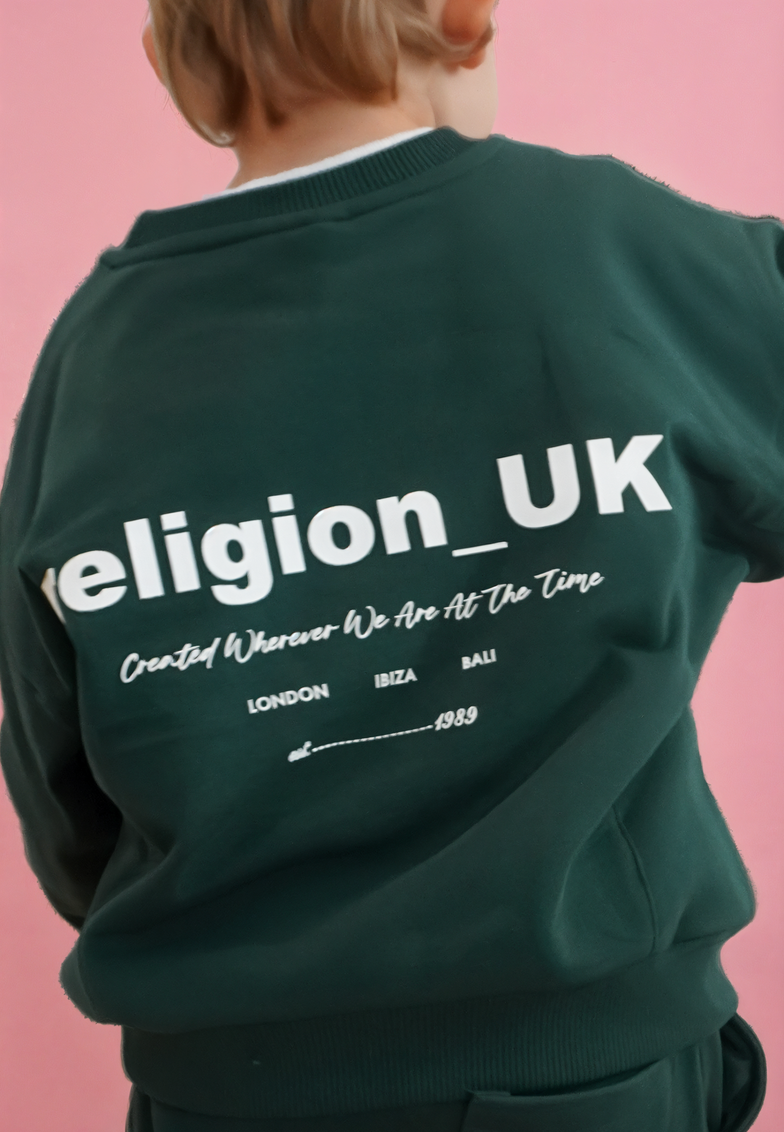 KIDS RELIGION OVERSIZED SWEATSHIRT GREEN