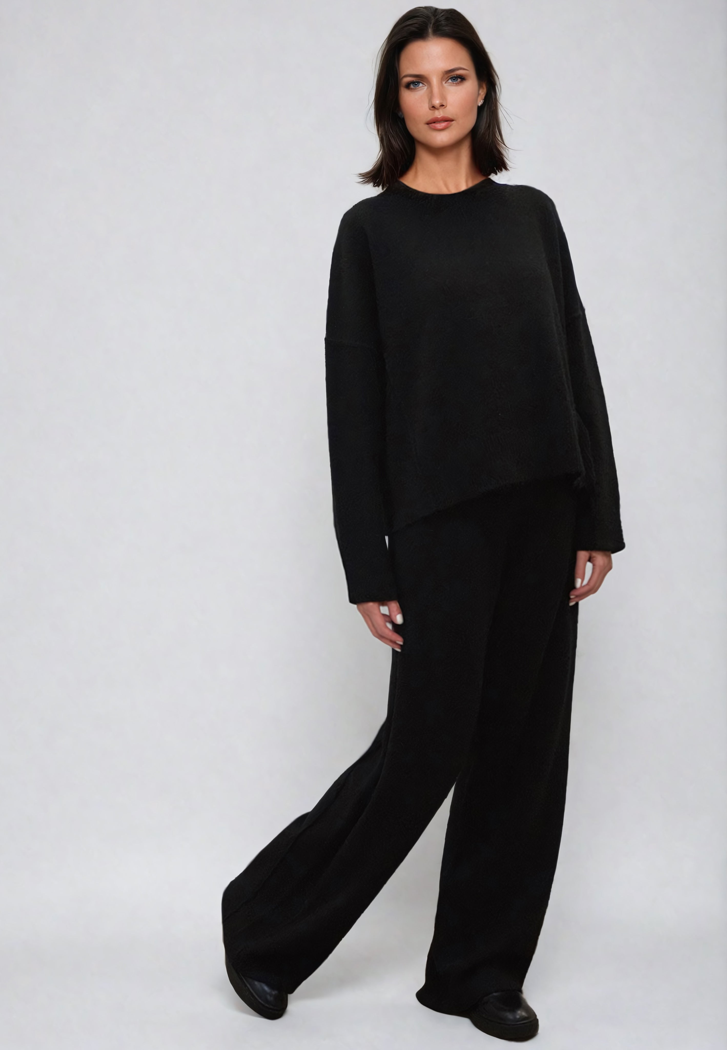 KNIT TROUSERS BLACK