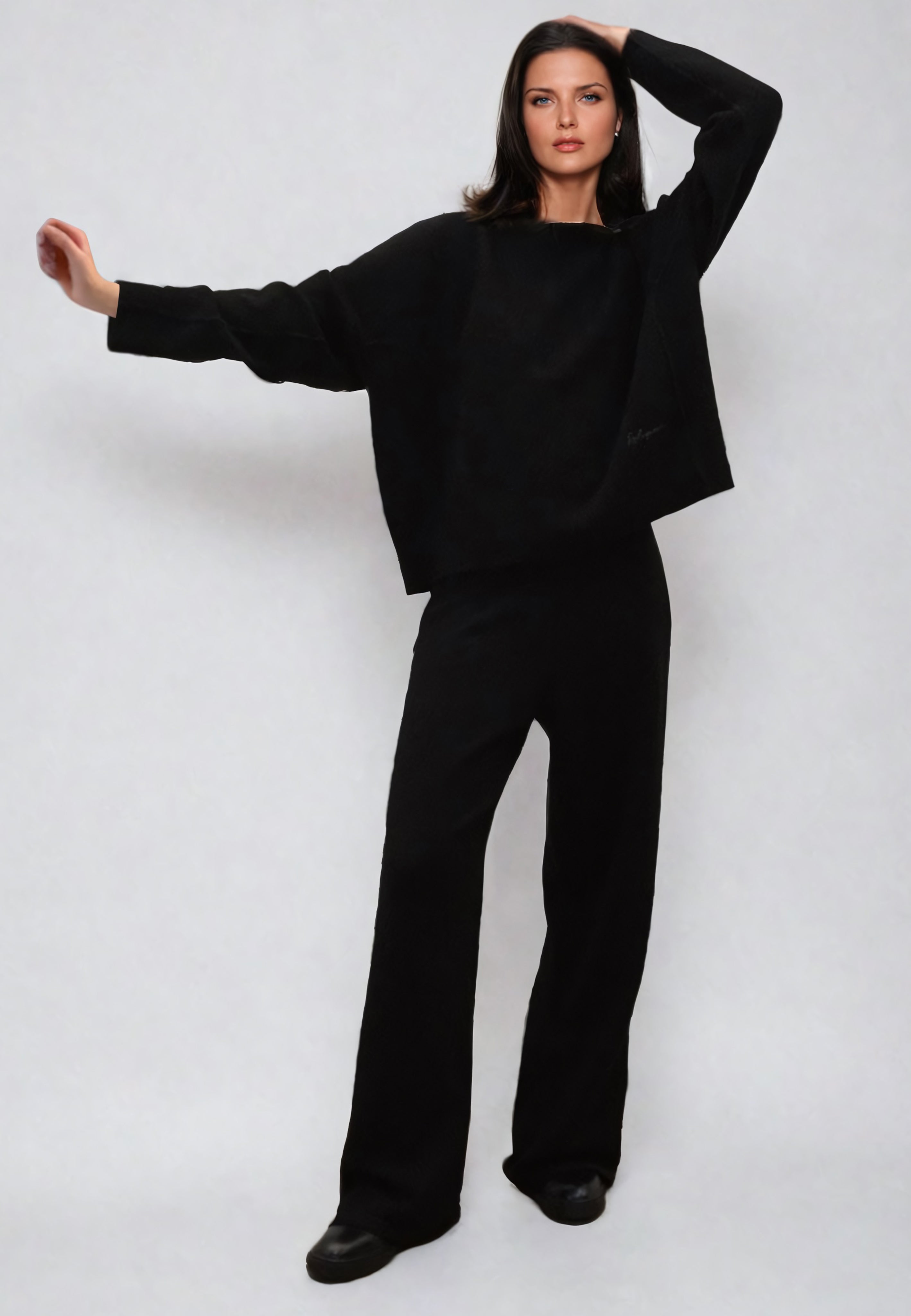 KNIT TROUSERS BLACK