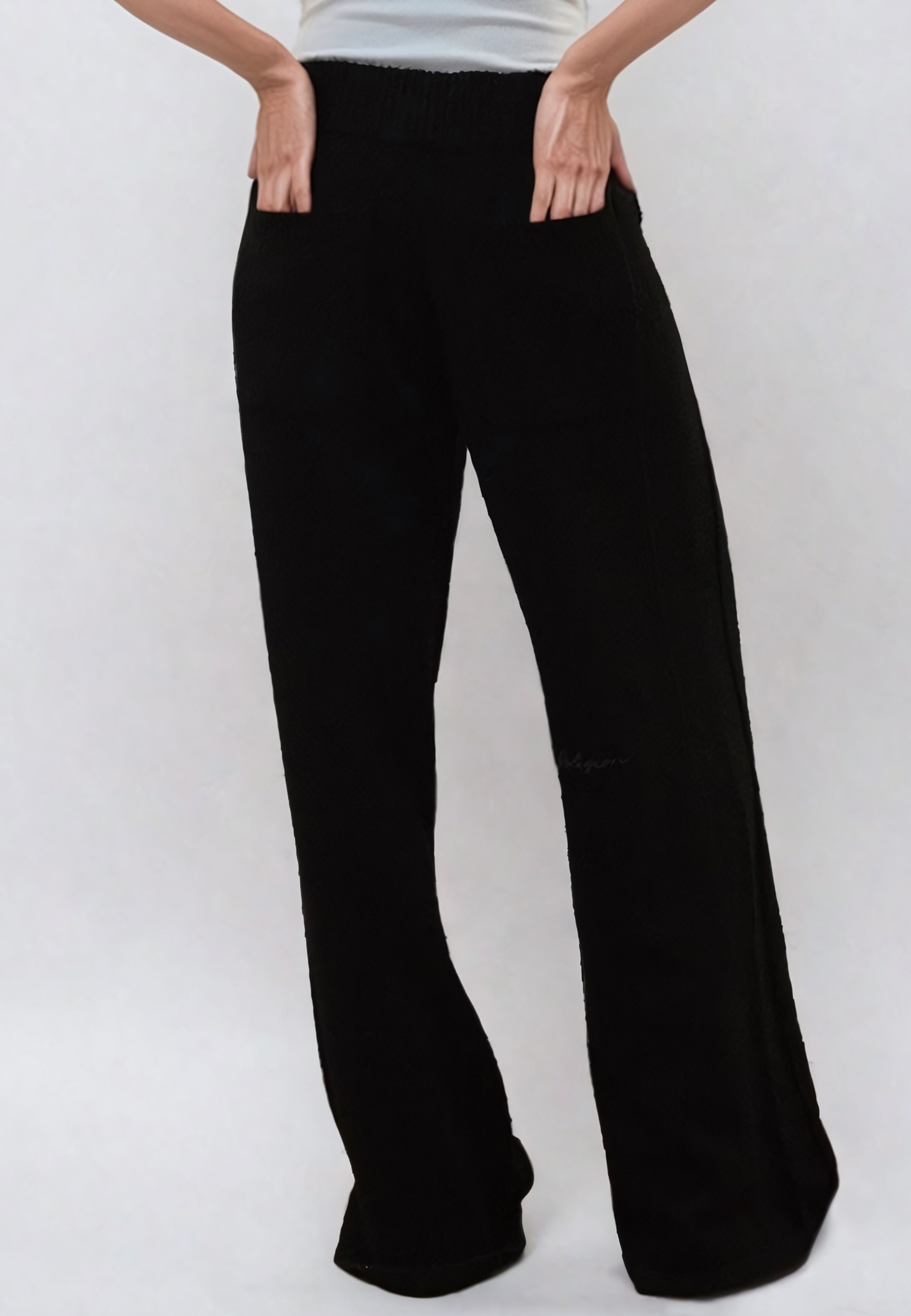 KNIT TROUSERS BLACK