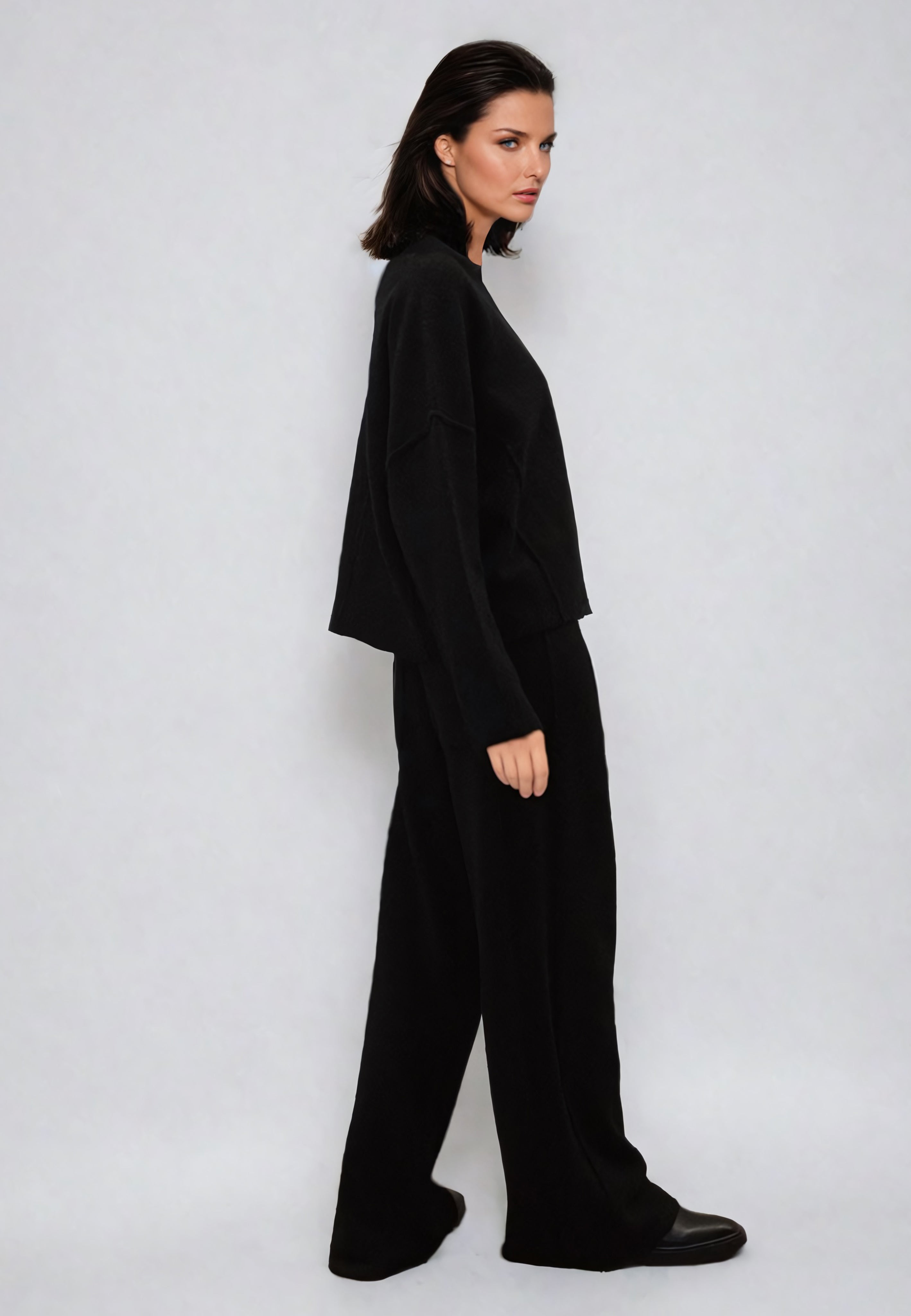 KNIT TROUSERS BLACK