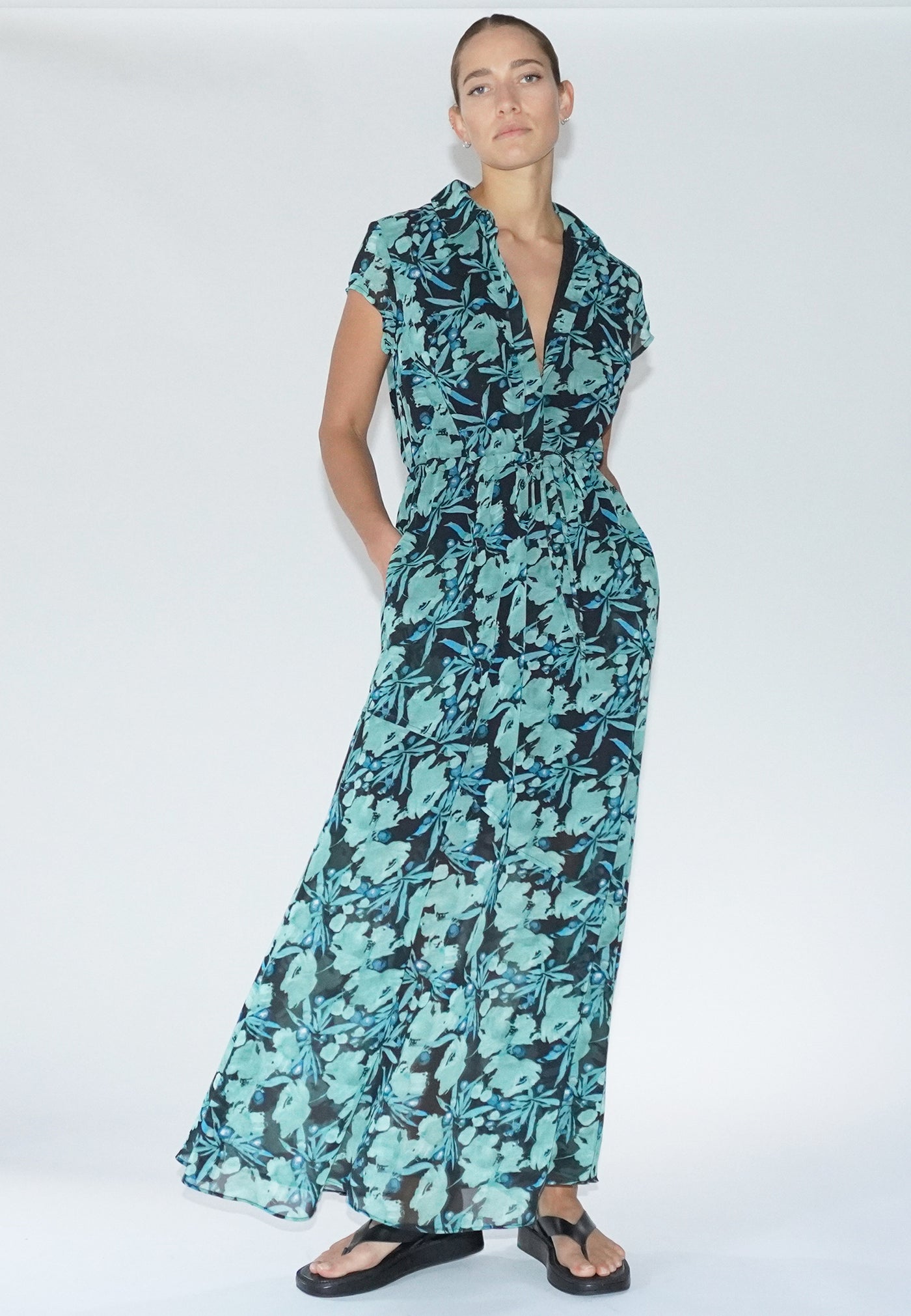 RELIGION Destiny Green Floral Maxi Dress