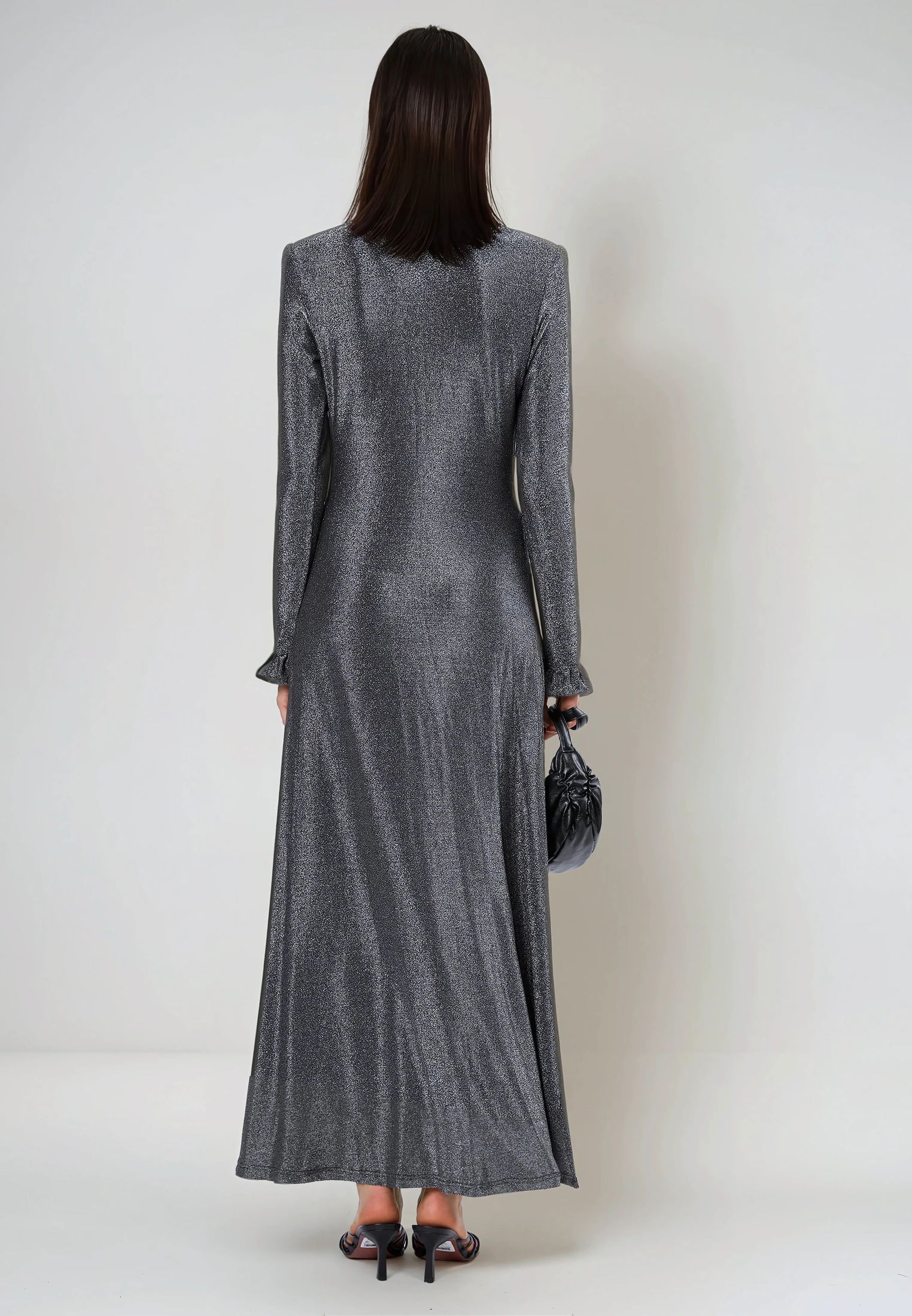 TANZANITE MAXI DRESS GUN METAL