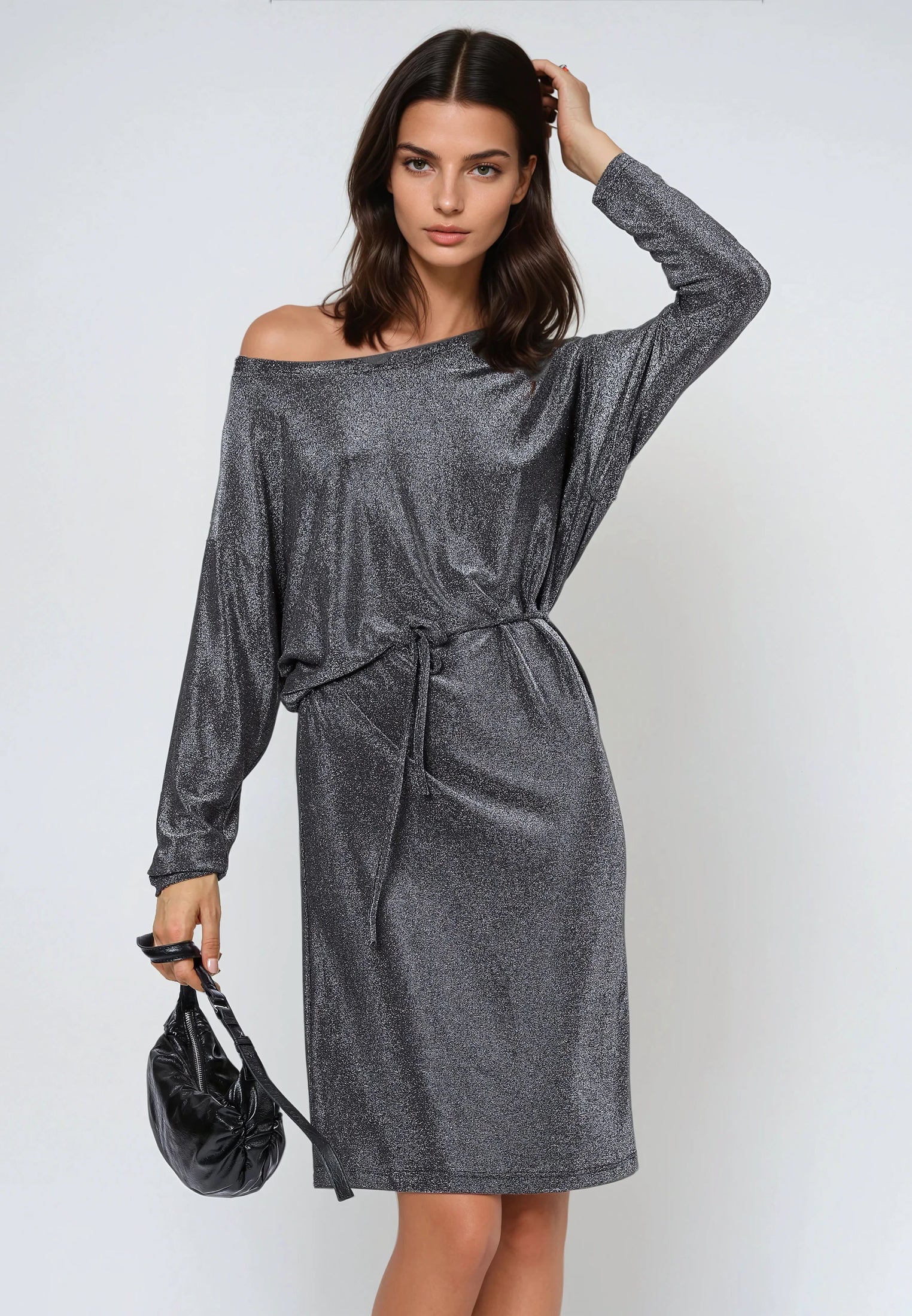 TANZANITE DRESS GUNMETAL GREY