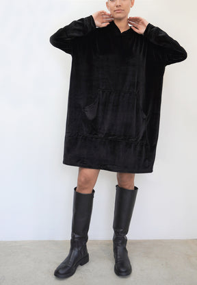 ABSOLUTE HOODIE DRESS BLACK