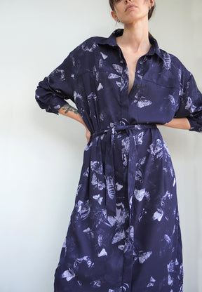 RELIGION Flutter Butterfly Print Shirt Dress