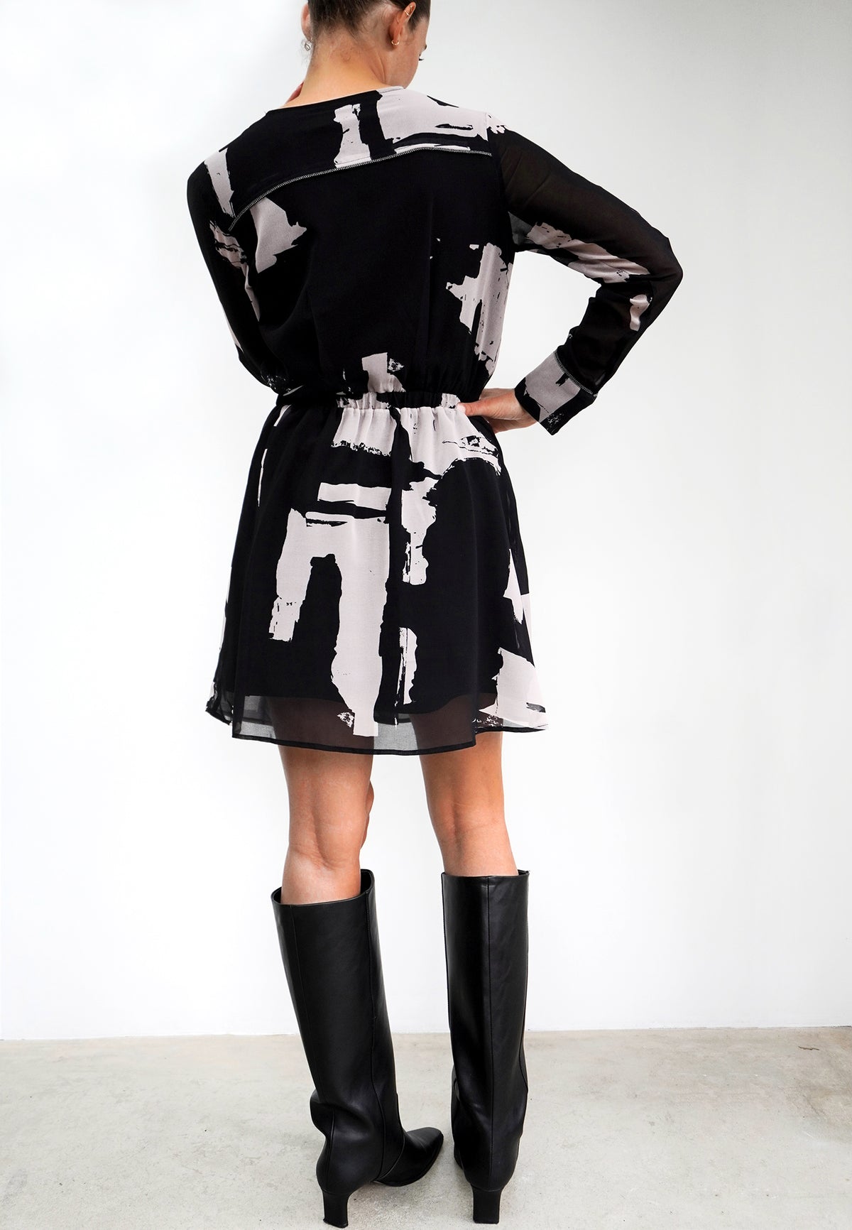RELIGION Swift Abstract Stripe Print Dress