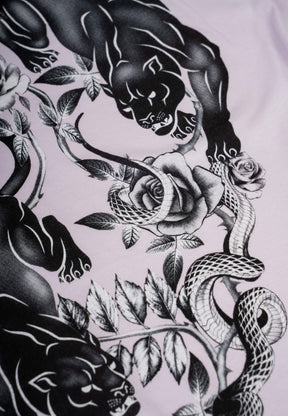 PANTHER SKULL T-SHIRT LAVENDER FOG