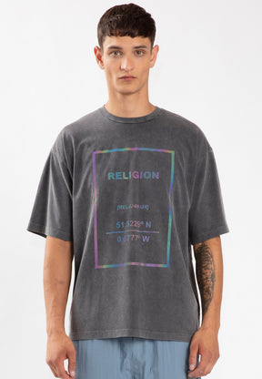 IRRIDESCENT T-SHIRT WASHED CHARCOAL