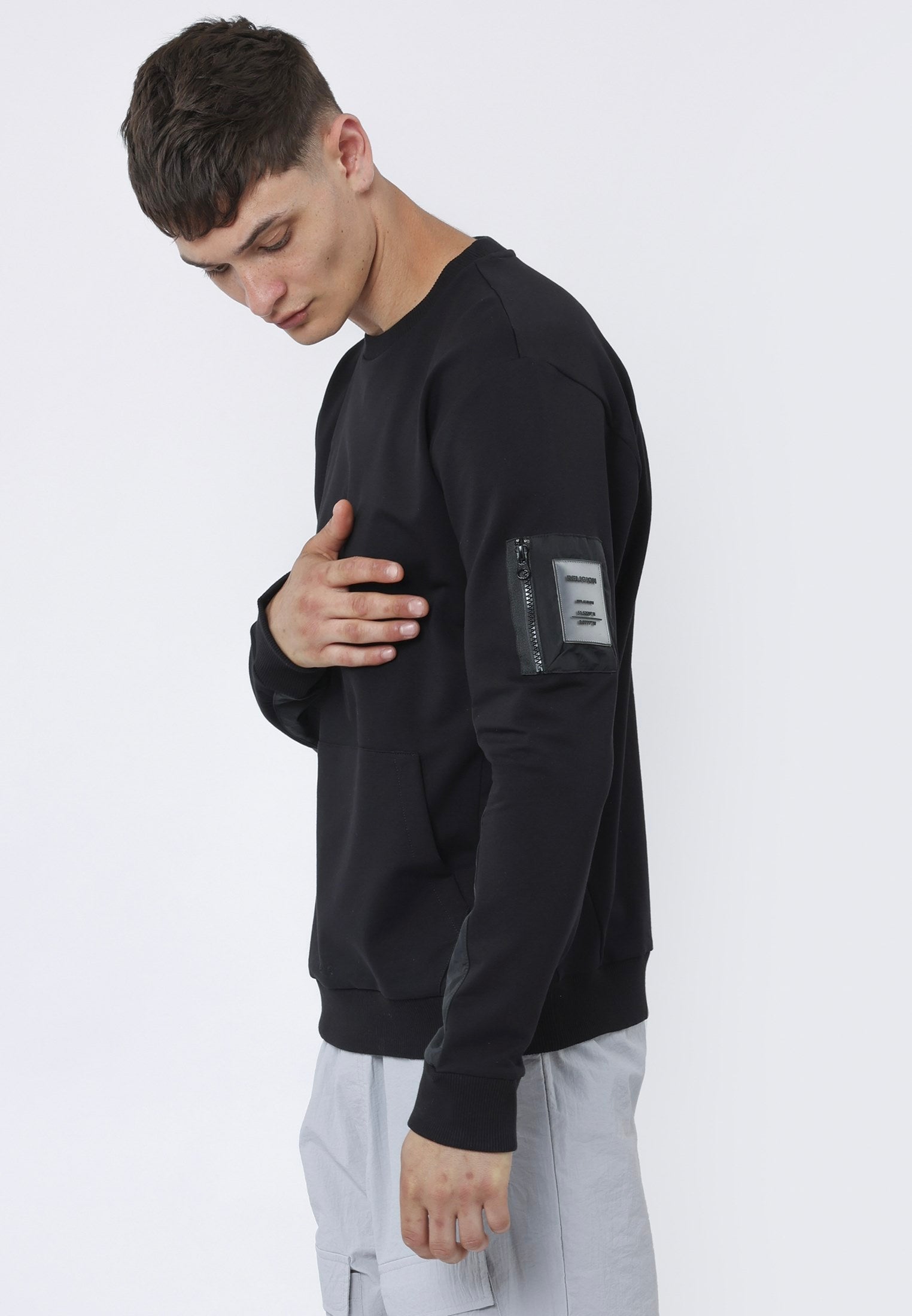 RELIGION Panel Black Sweatshirt