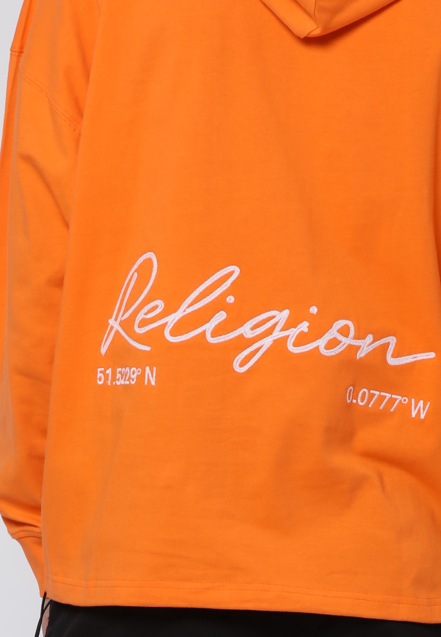 EMBROIDERED RELAXED HOODIE MANDARIN