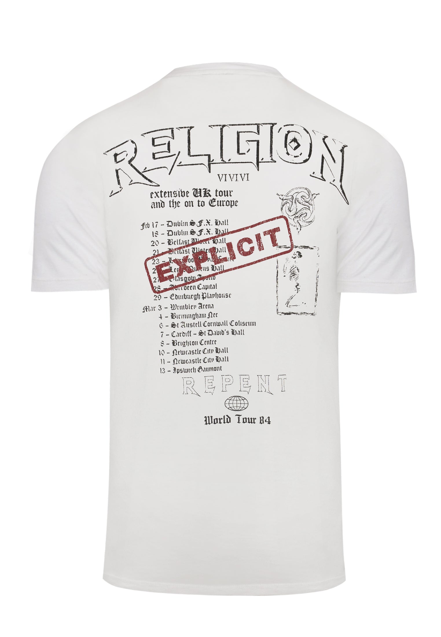 RELIGION Explicit Vintage White T Shirt