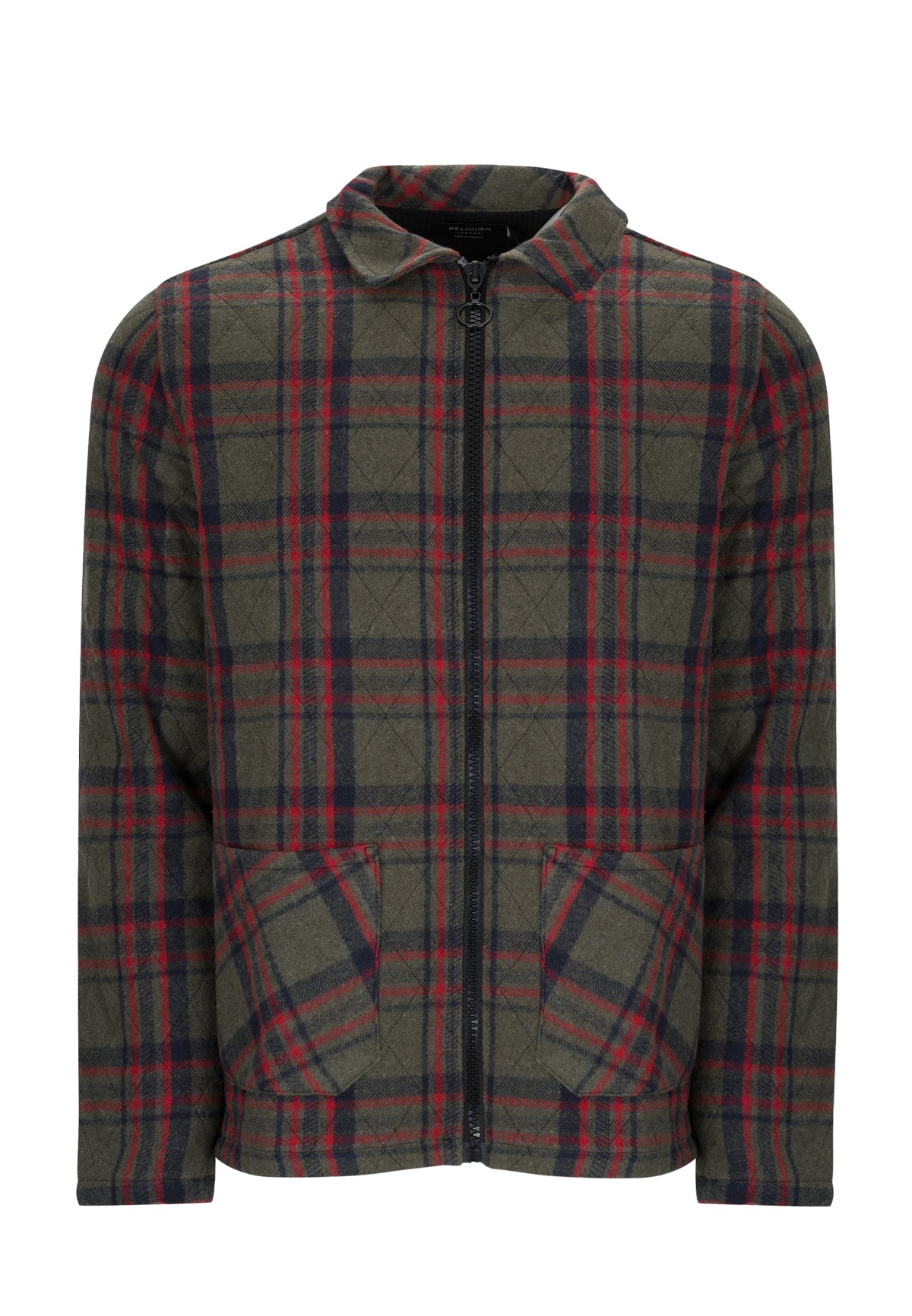 PADDED SHIRT KHAKI & RED