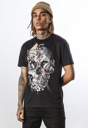 PARROT SKULL T-SHIRT BLACK