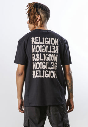SPRAY TEXT T-SHIRT BLACK