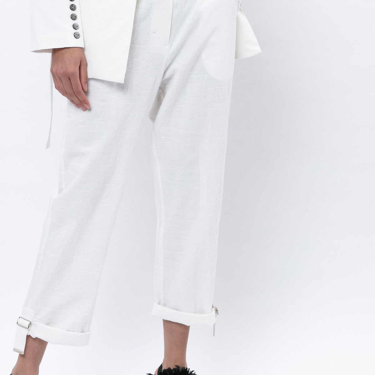 ★DXOH★Thunderbell printed half pants white ivory★正規品 ☆DXOH☆Thunderbell printed half pants white ivory☆正規品