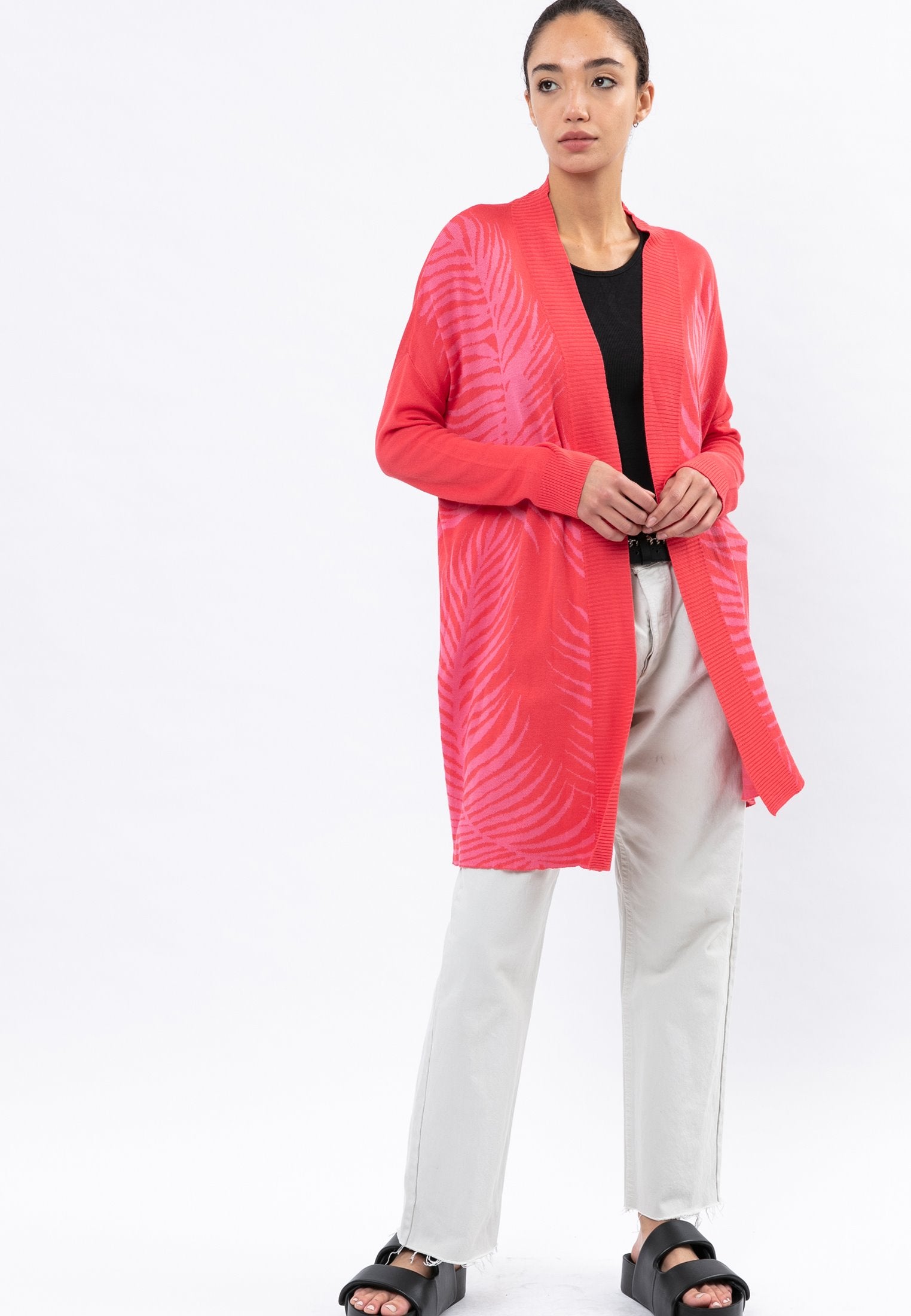 ULTIMATE CARDIGAN POPPY RED & CORAL