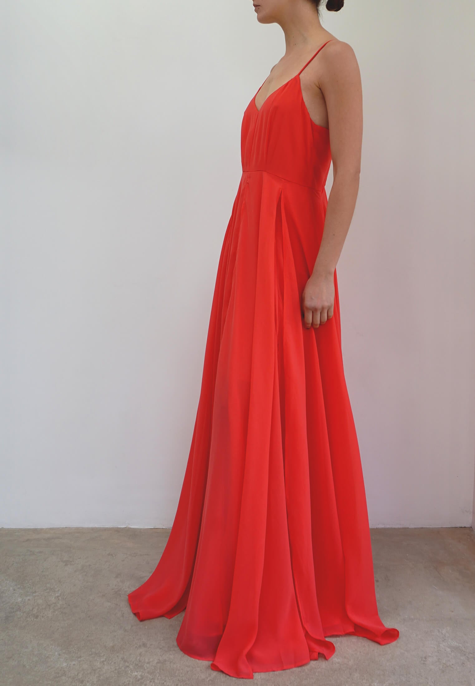 Coral red hot sale maxi dress