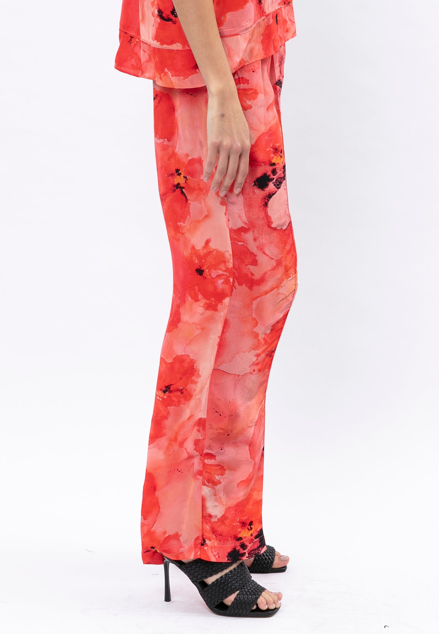 RUBY TROUSERS PERENNAIL PRINT DEEP SEA CORAL