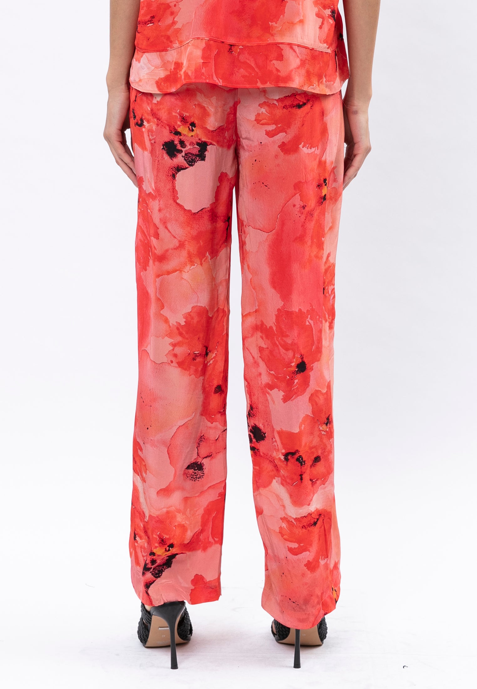 RUBY TROUSERS PERENNAIL PRINT DEEP SEA CORAL