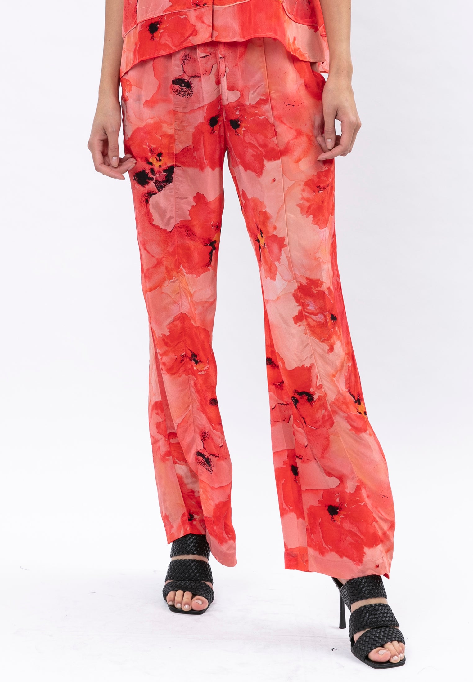 RUBY TROUSERS PERENNAIL PRINT DEEP SEA CORAL