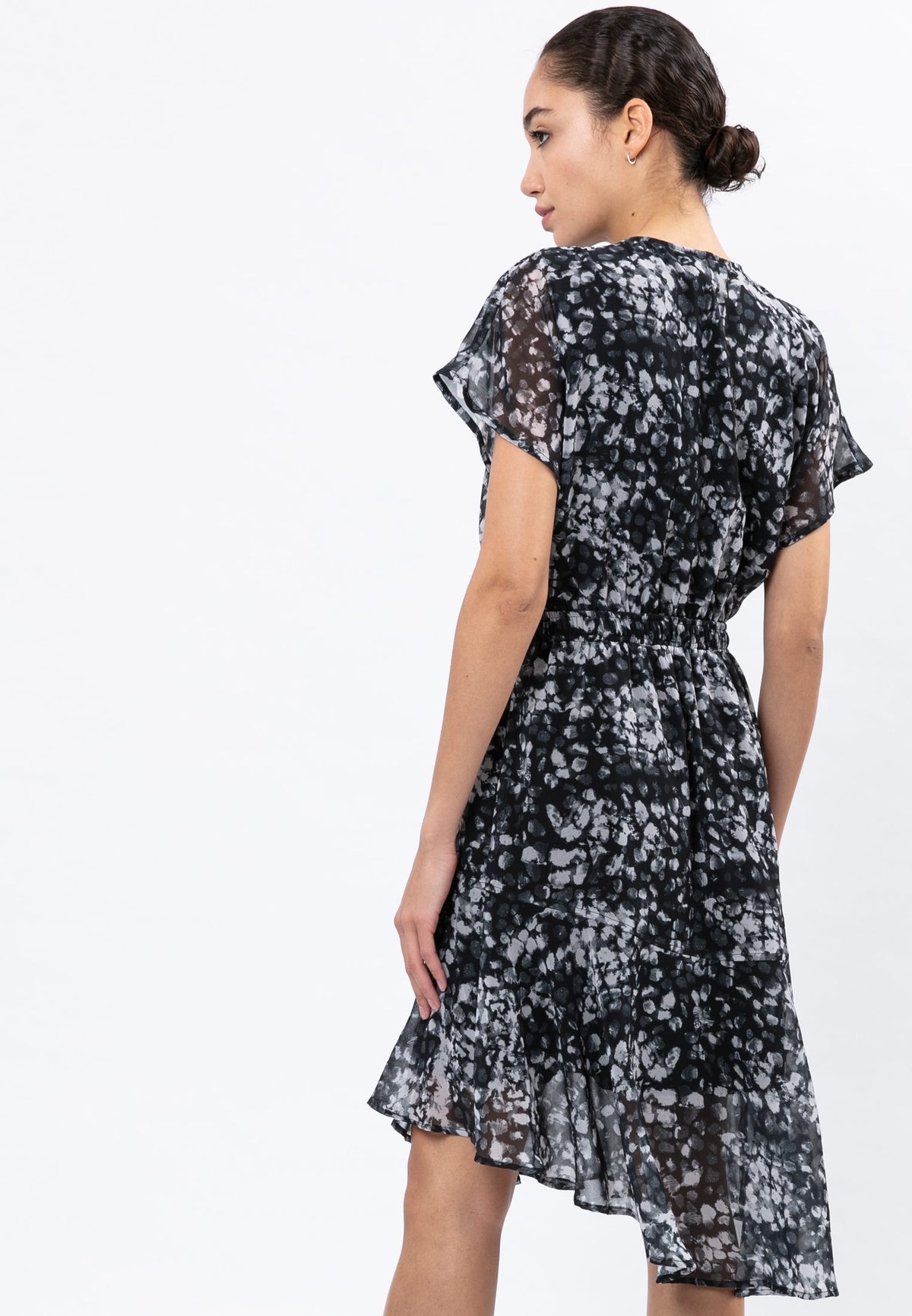 CHANNEL DRESS STILL PRINT BLACK & GREY