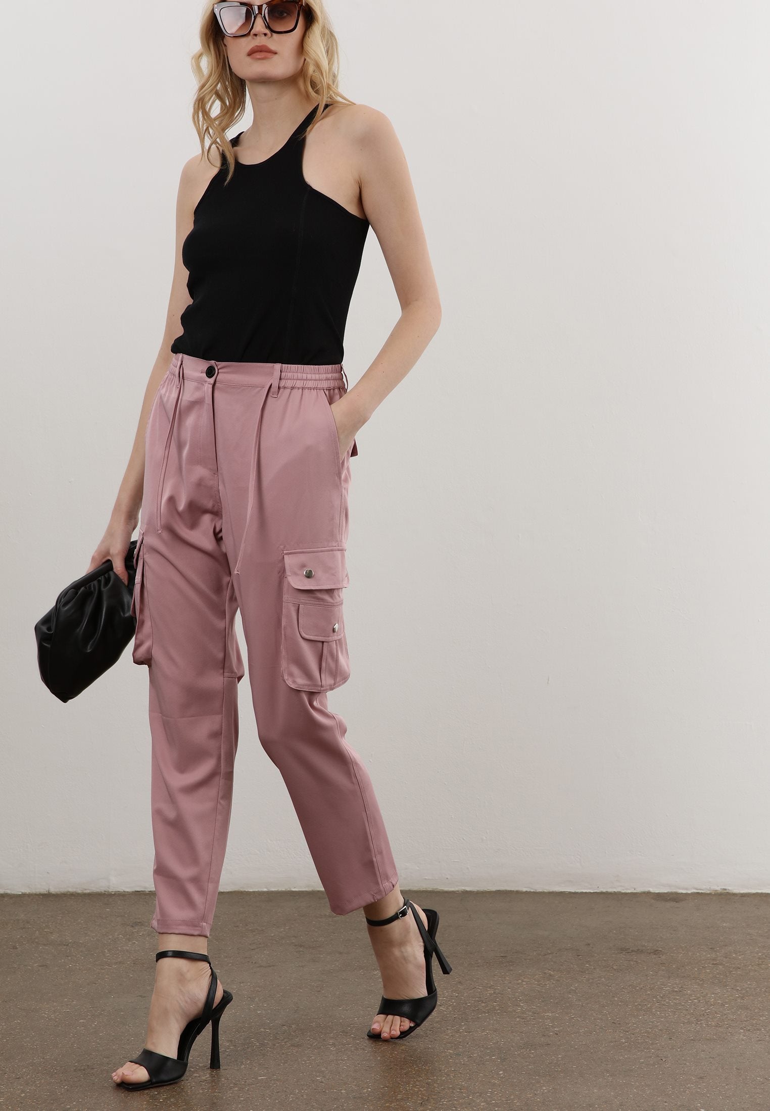 GLOW PINK CARGO TROUSERS