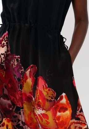 FRAME MAXI DRESS PERIPHERY BLACK