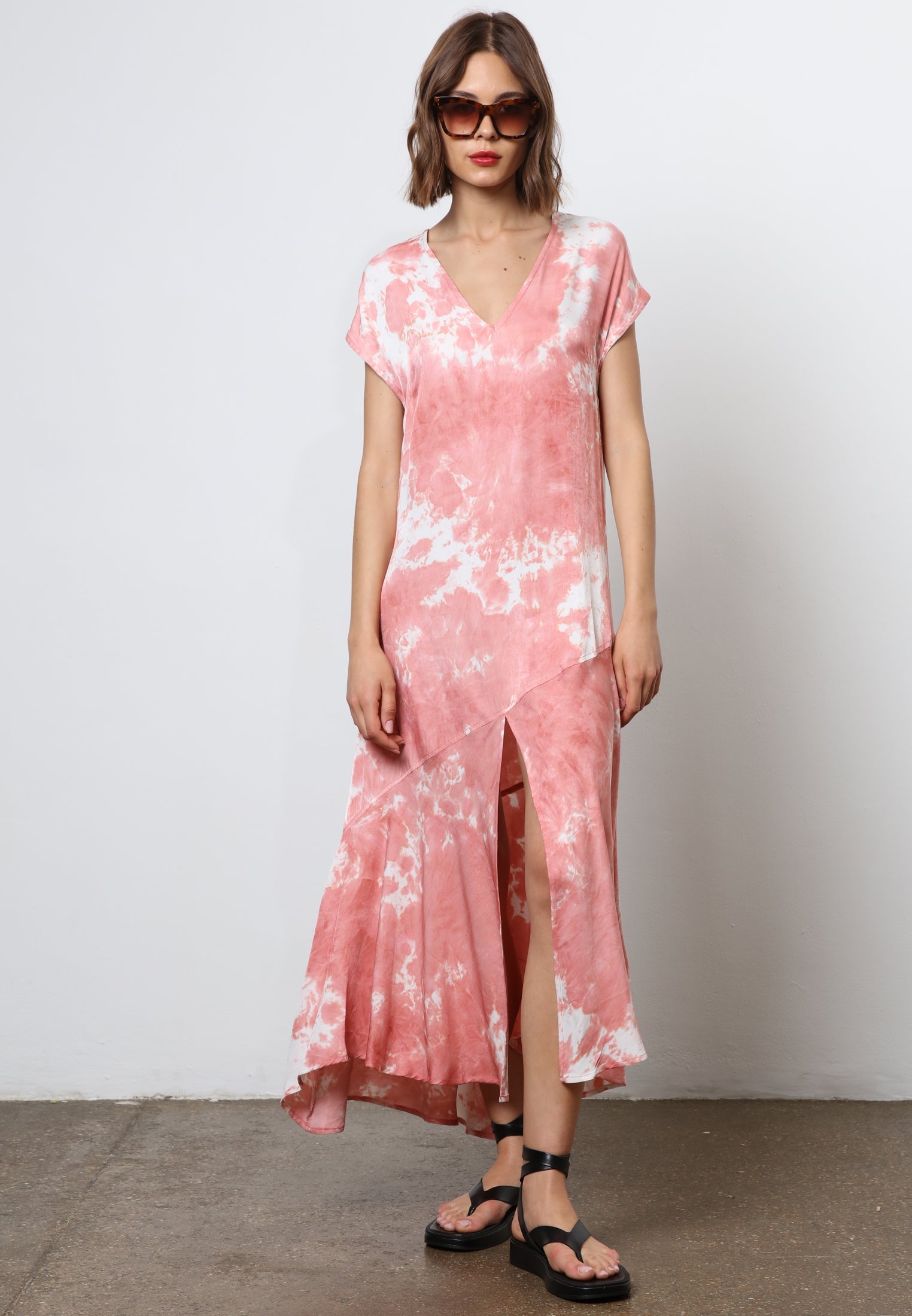 RELIGION Vision Pink Tie Dye Maxi Dress