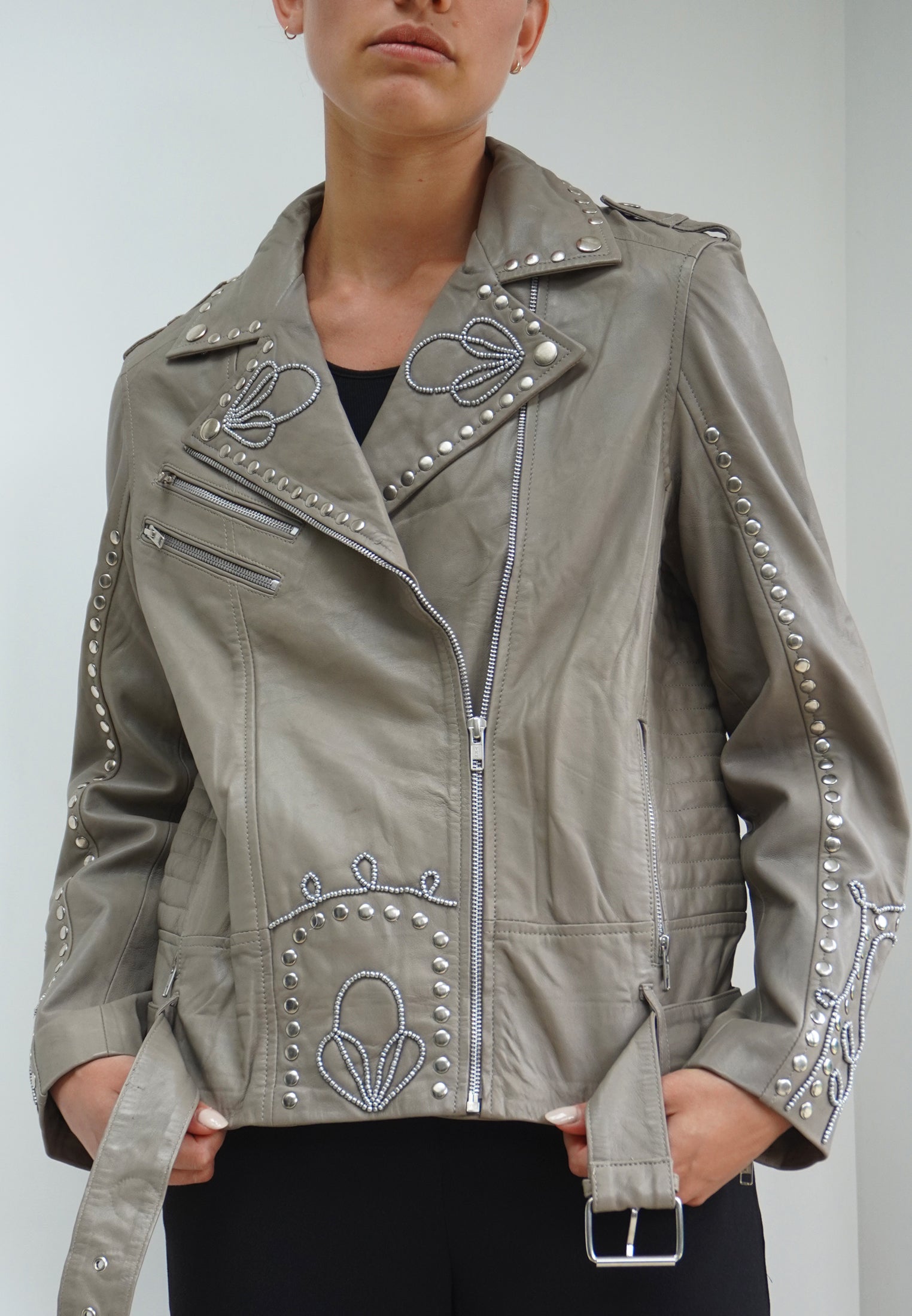 Belle vere leather top jacket