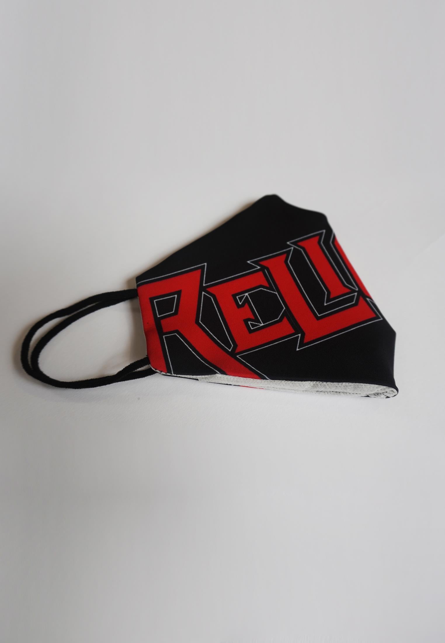 RELIGION Face Mask Black & Red Print