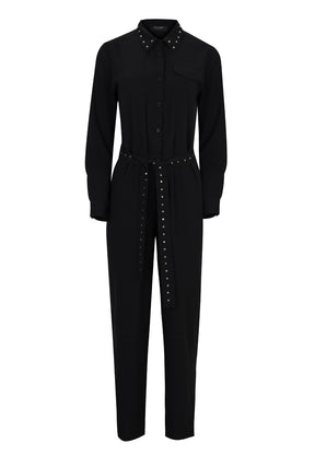 RELIGION Time Black Relaxed Jumpsuit