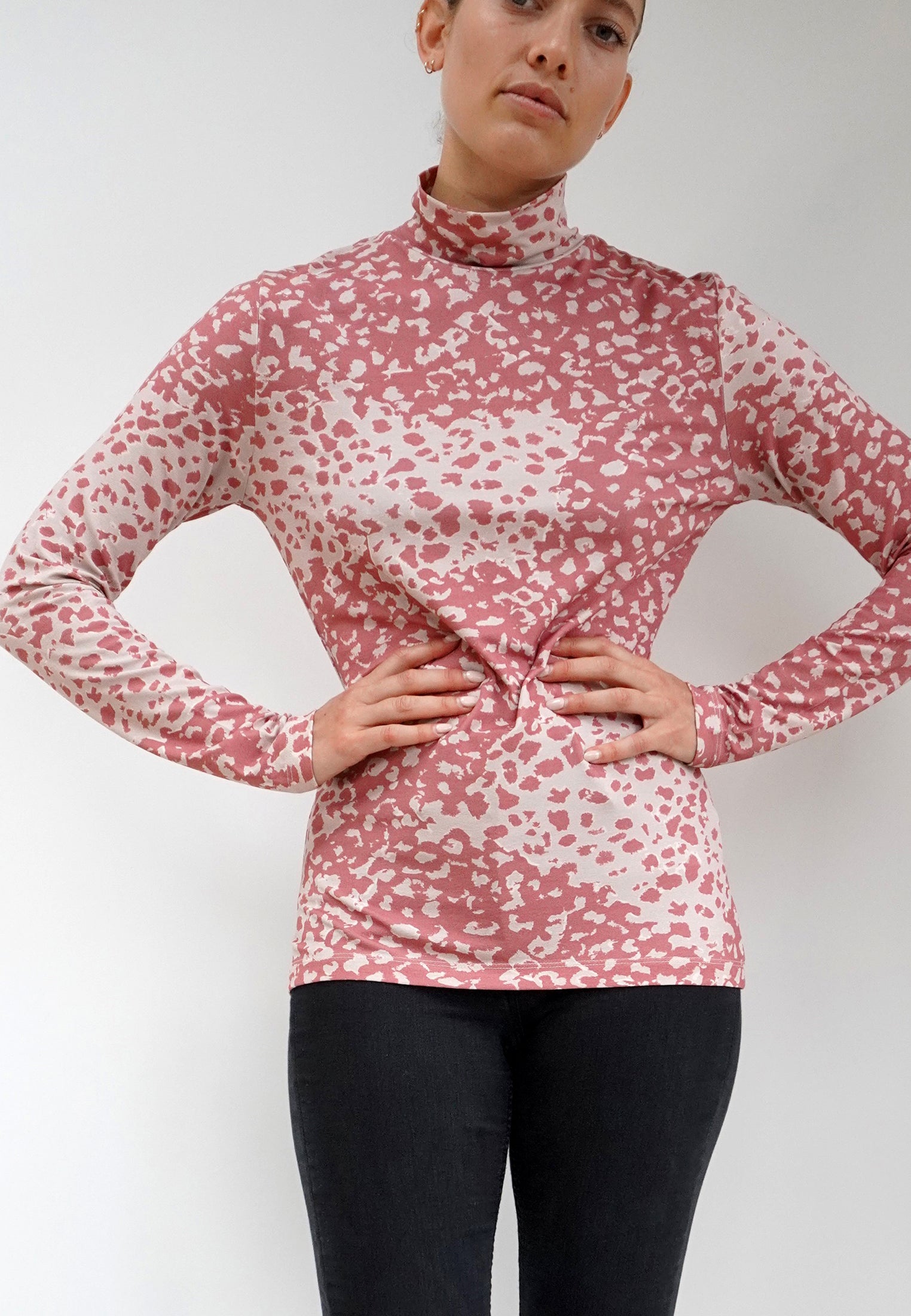 Angel print top turtleneck