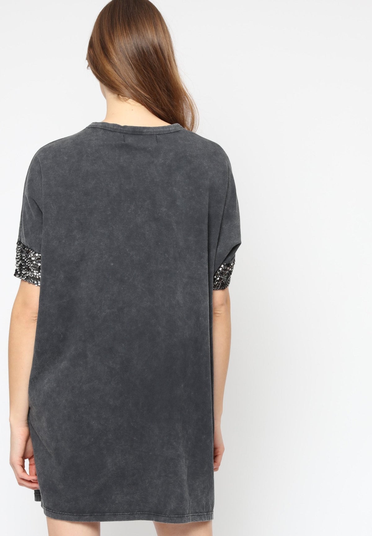 HEART DRESS WASHED BLACK