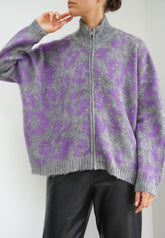 RELIGION Maximum Animal Print Lilac Cardigan