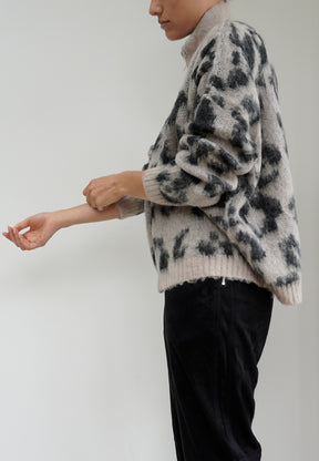 MAXIMUM CARDIGAN STONE & CHARCOAL