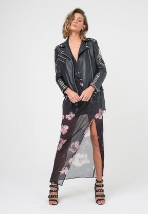 RELIGION Blush Biker Leather Jacket