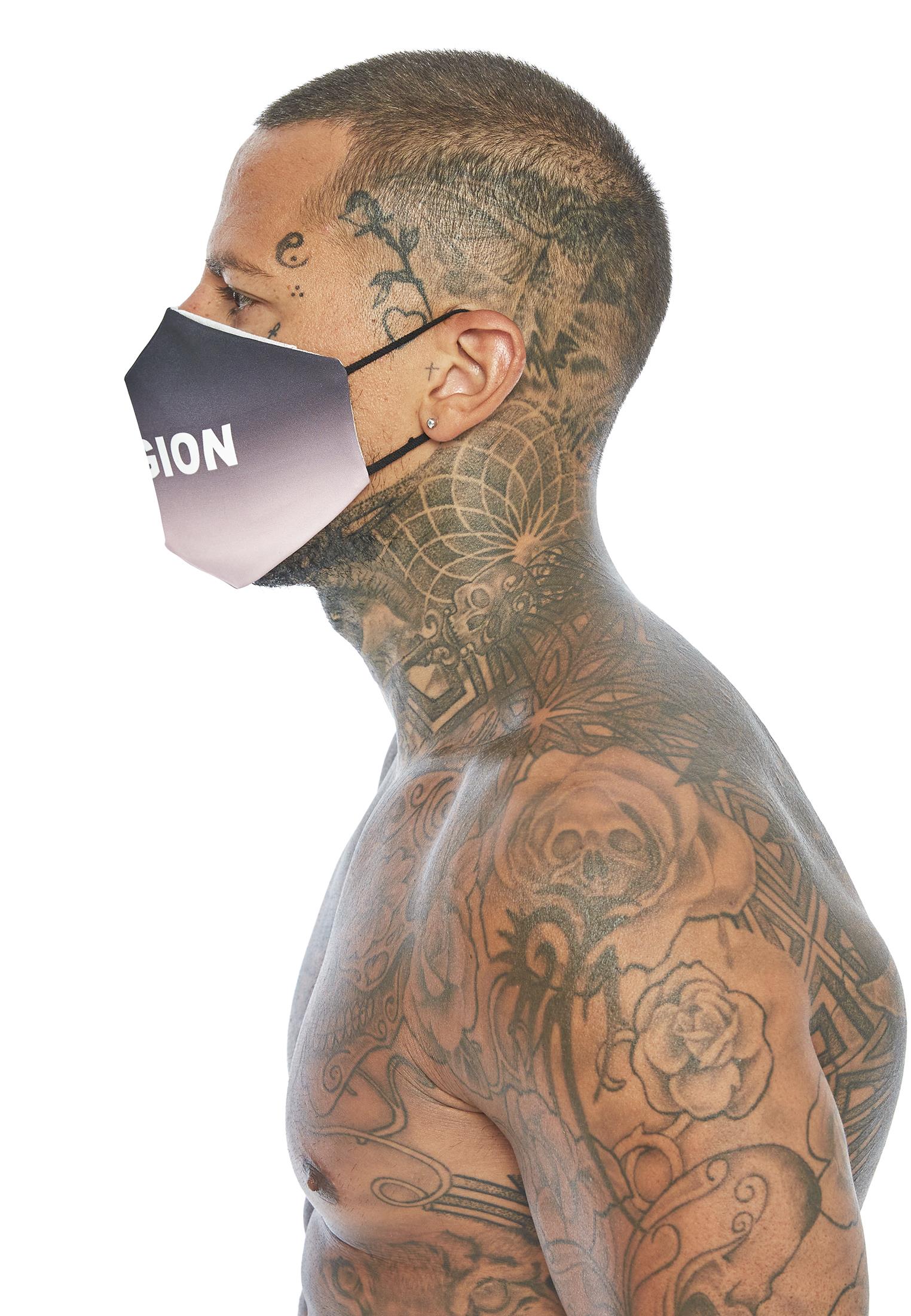 RELIGION Face Mask Gradient Pink Print
