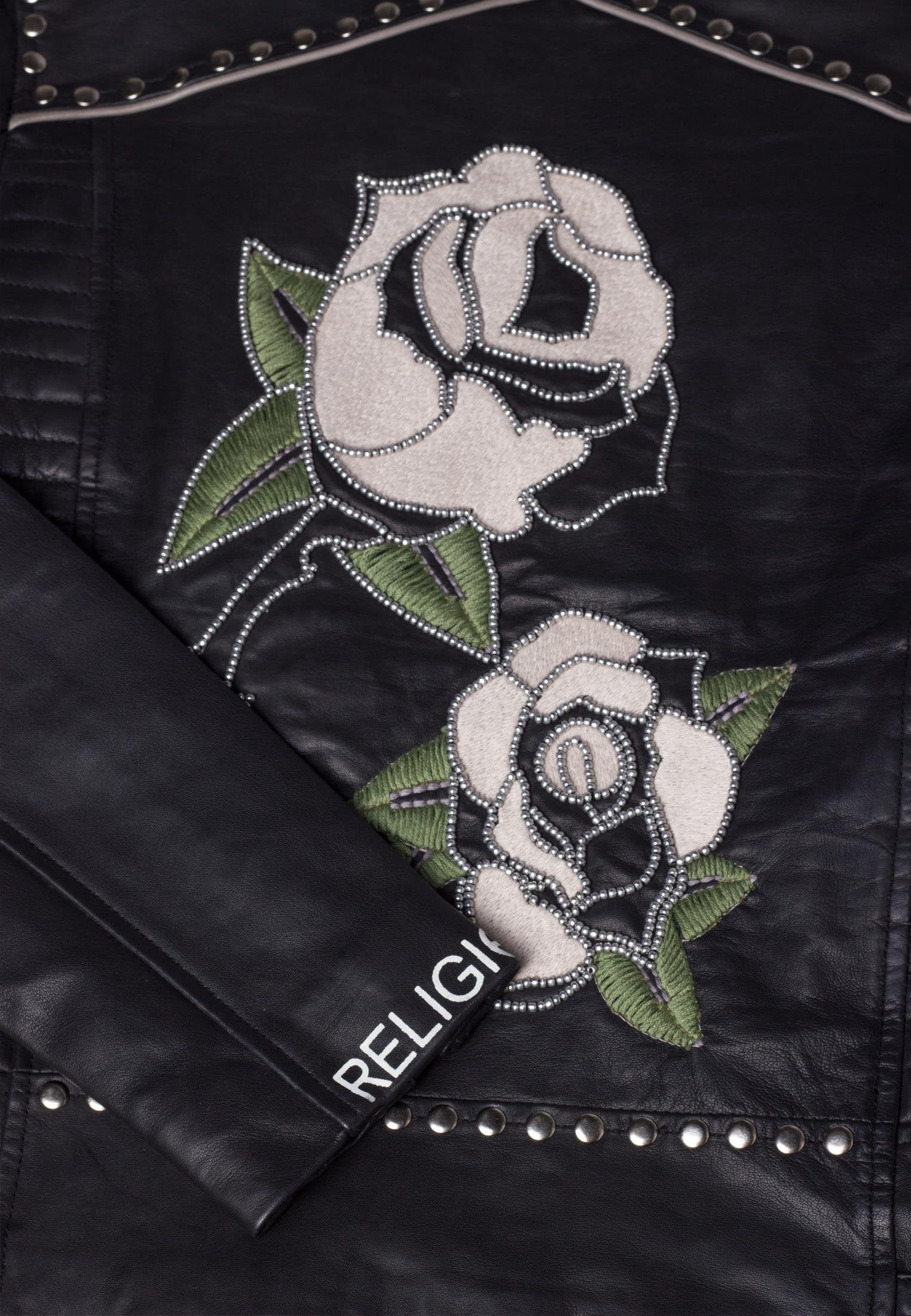 RELIGION Blush Biker Leather Jacket