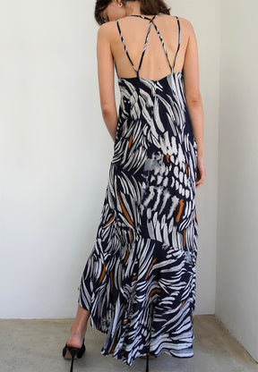 RELIGION Ara Plume Print Maxi Dress
