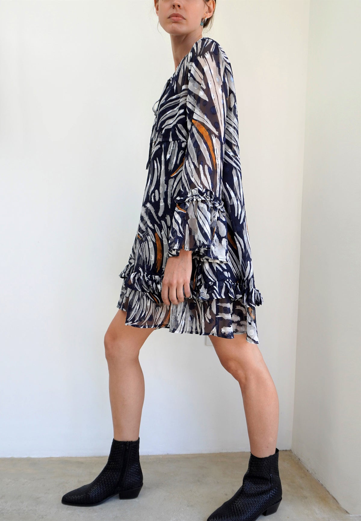 RELIGION Neptune Fluted Sleeve Tunic