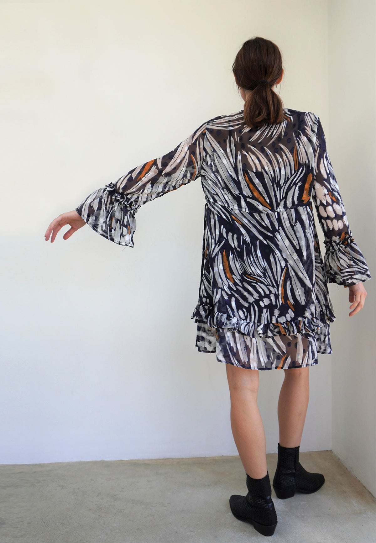 RELIGION Neptune Fluted Sleeve Tunic
