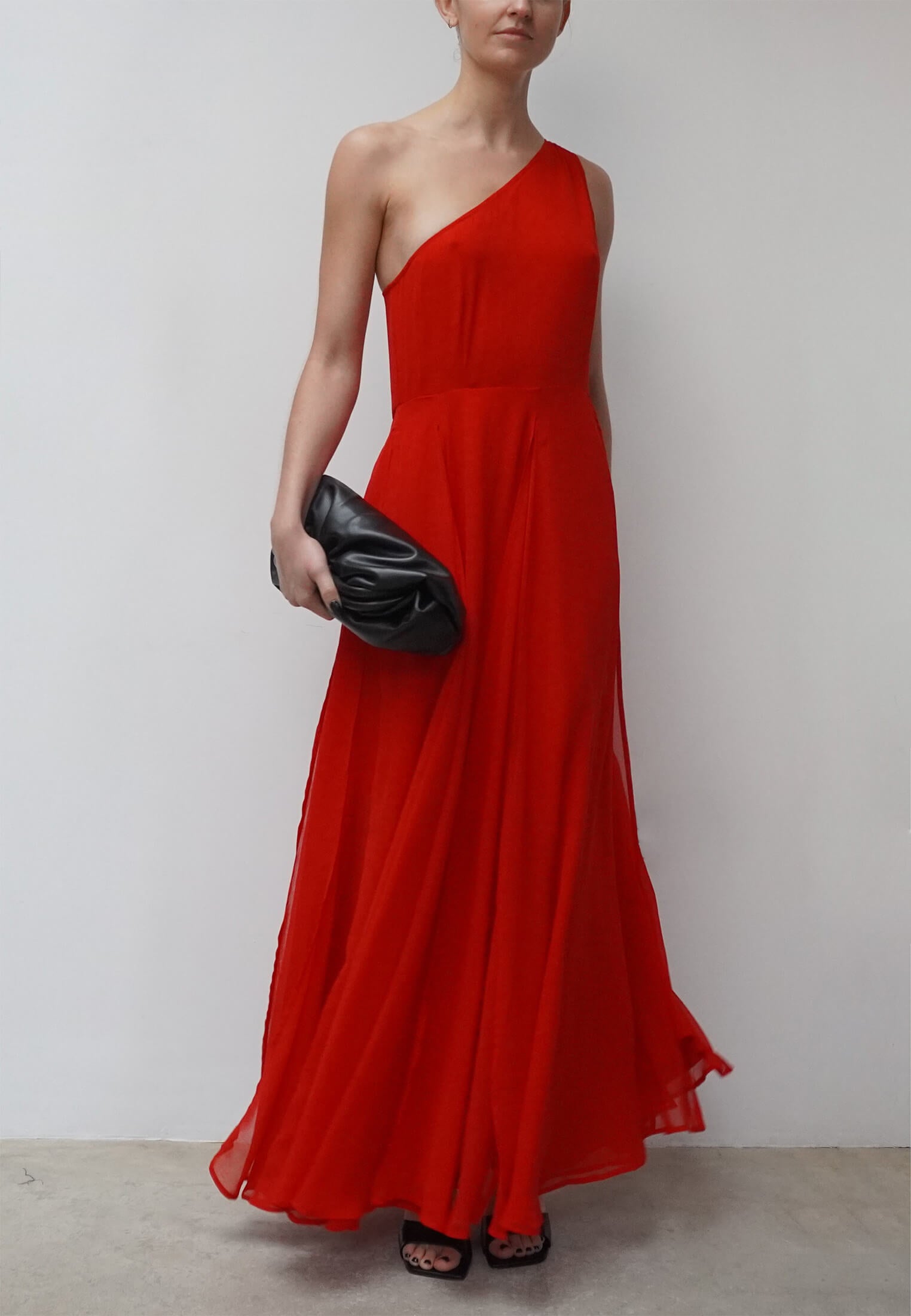 Red one store shoulder maxi dress