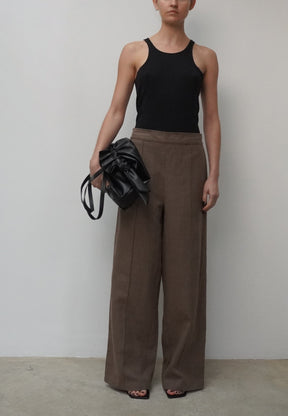 OUTLINE NEUTRAL WIDE LEG TROUSERS
