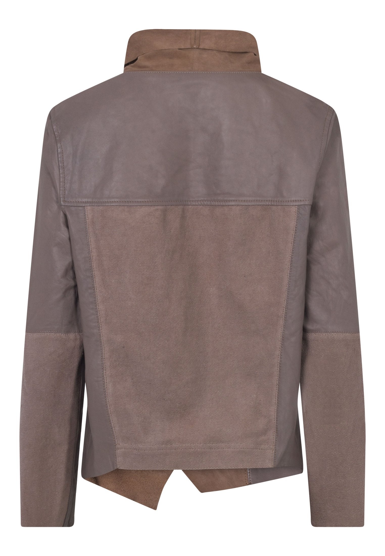 RELIGION Publicised Leather Jacket Taupe
