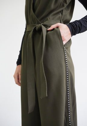 RELIGION Interstellar V-Neck Khaki Jumpsuit