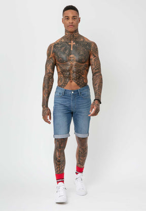 RELIGION Hackney Blue Shorts